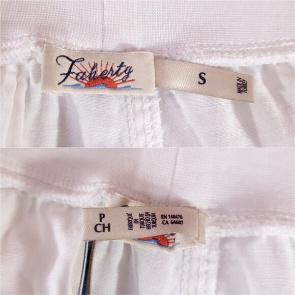 Faherty Womens Small Arlie Pants Slim Fit Straight Leg Linen Blend Pull On White - Picture 8 of 11